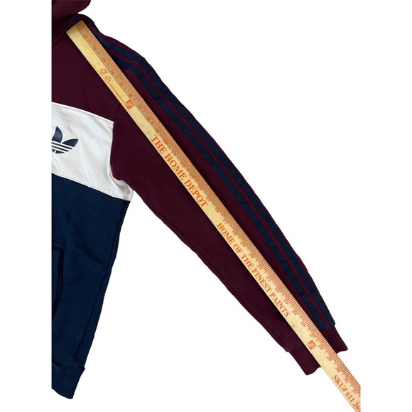 Adidas Men Pullover Hoodie Size‎ Medium Burgundy Logo on Front - Picture 6 of 7